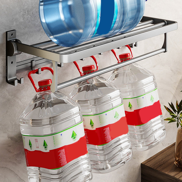 Lisslune | Gray Aluminum Bathroom Accessory Set Contemporary Bath Shelf
