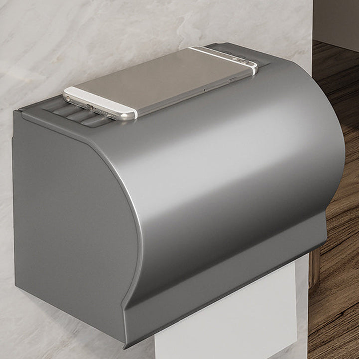 Lisslune | Gray Aluminum Bathroom Accessory Set Contemporary Bath Shelf