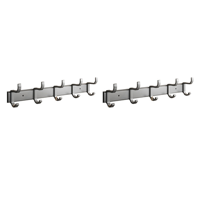 Lisslune | Gray Aluminum Bathroom Accessory Set Contemporary Bath Shelf