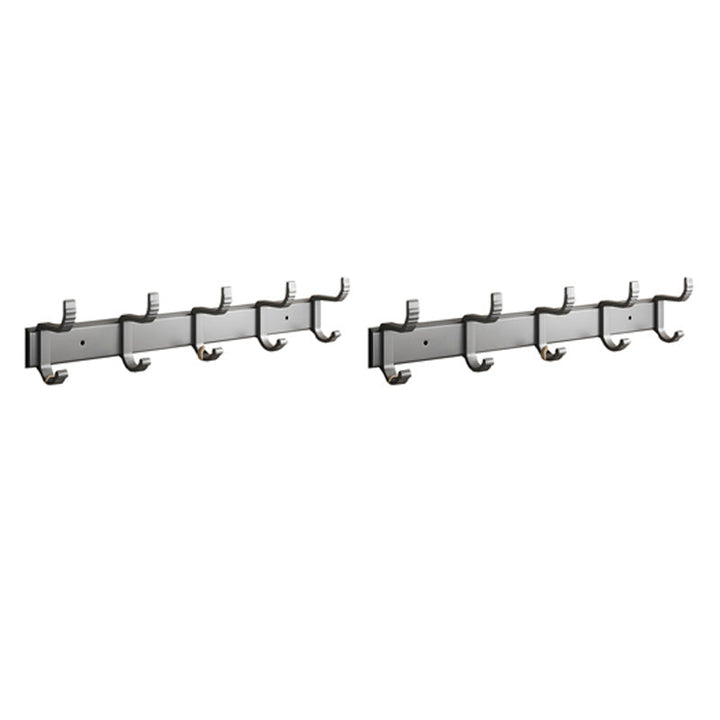 Lisslune | Gray Aluminum Bathroom Accessory Set Contemporary Bath Shelf