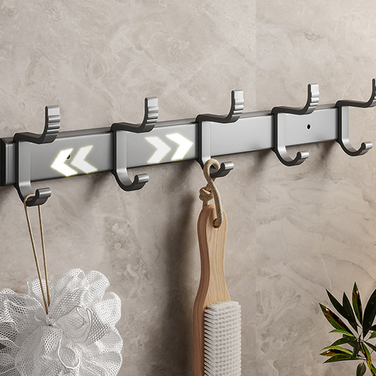 Lisslune | Gray Aluminum Bathroom Accessory Set Contemporary Bath Shelf