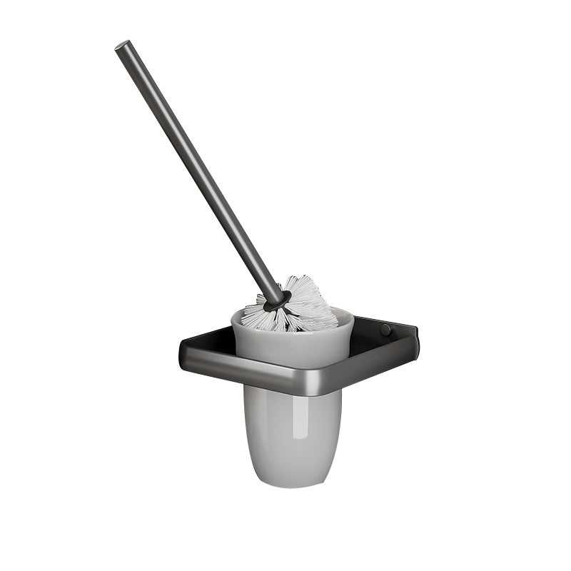 Lisslune | Gray Aluminum Bathroom Accessory Set Contemporary Bath Shelf