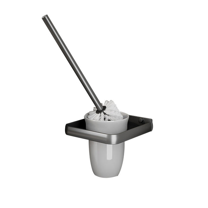 Lisslune | Gray Aluminum Bathroom Accessory Set Contemporary Bath Shelf