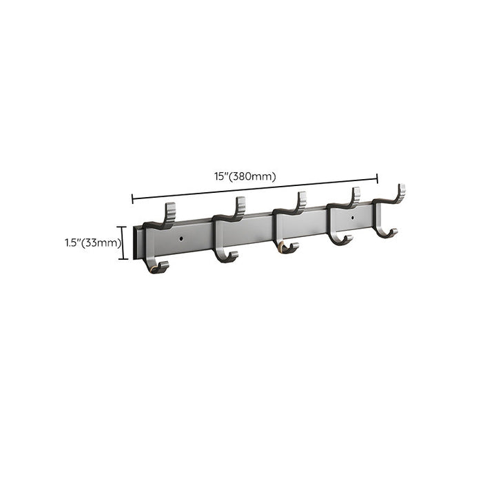 Lisslune | Gray Aluminum Bathroom Accessory Set Contemporary Bath Shelf