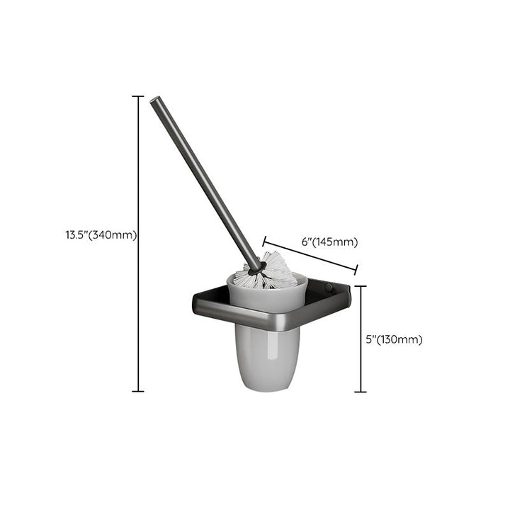 Lisslune | Gray Aluminum Bathroom Accessory Set Contemporary Bath Shelf