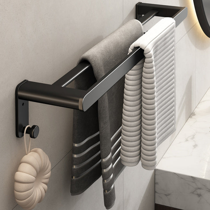 Lisslune | Modern Bathroom Accessory Set Black Towel Bar Bathroom Shelf Bathroom Accessory Set