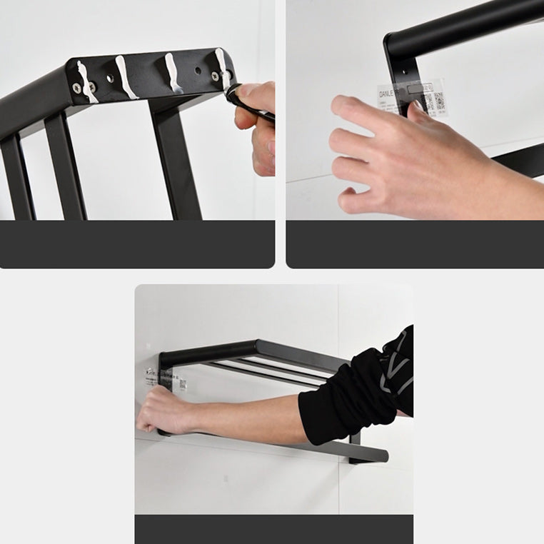 Lisslune | Modern Bathroom Accessory Set Black Towel Bar Bathroom Shelf Bathroom Accessory Set