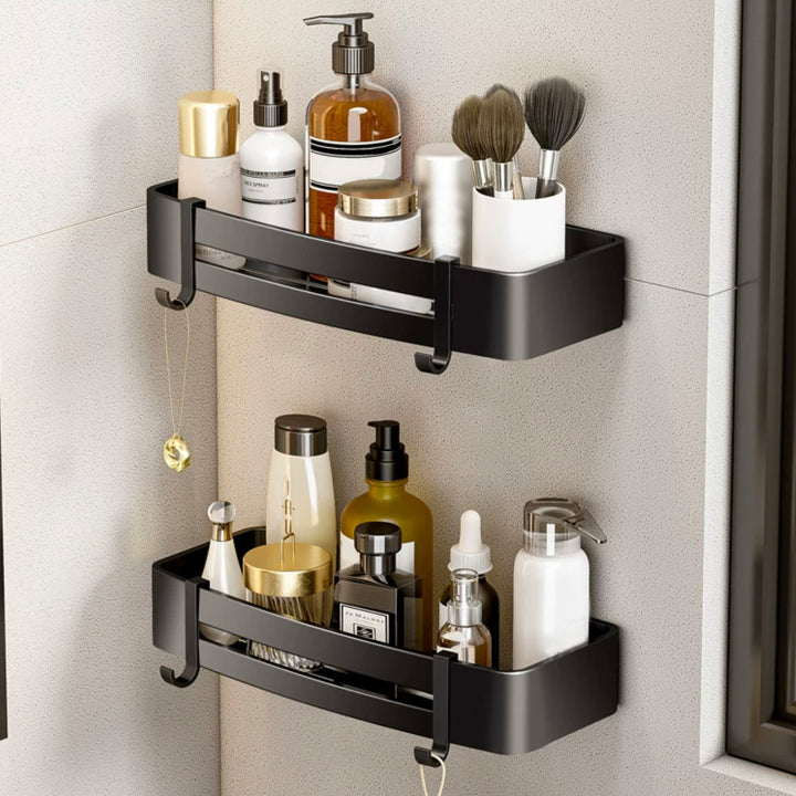 Lisslune | Modern Bathroom Accessory Set Black Towel Bar Bathroom Shelf Bathroom Accessory Set