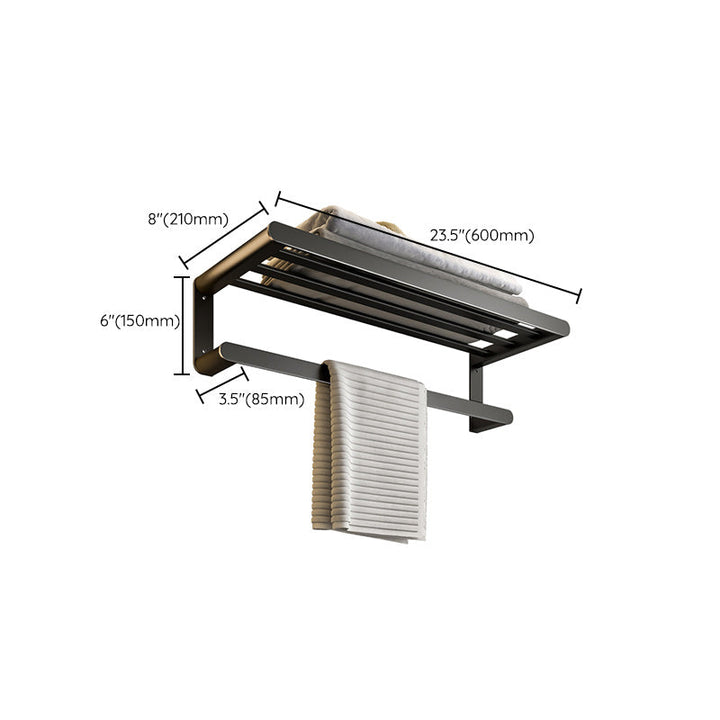 Lisslune | Modern Bathroom Accessory Set Black Towel Bar Bathroom Shelf Bathroom Accessory Set