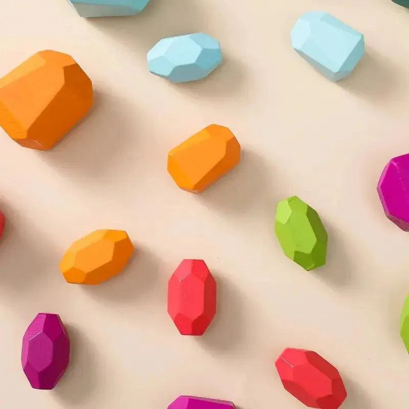 Lisslune | Colorful Wooden Building Blocks Set for Creative Learning and Logical Development