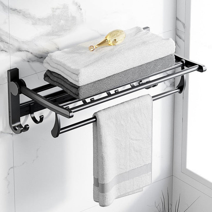 Lisslune | Modern Aluminum Bathroom Accessory Set Matte Black Bathroom Shelf/Towel Holder/Paper Holder