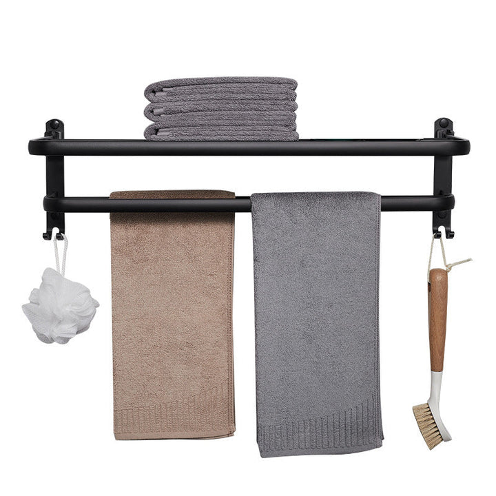 Lisslune | Modern Aluminum Bathroom Accessory Set Matte Black Bathroom Shelf/Towel Holder/Paper Holder