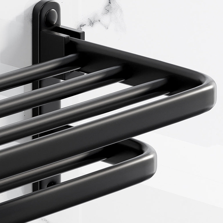 Lisslune | Modern Aluminum Bathroom Accessory Set Matte Black Bathroom Shelf/Towel Holder/Paper Holder