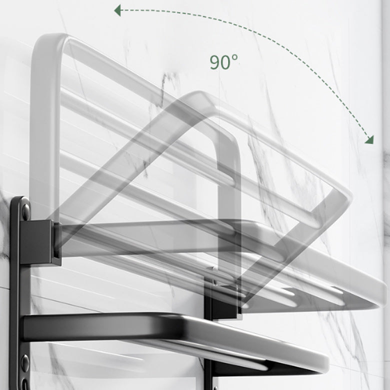 Lisslune | Modern Aluminum Bathroom Accessory Set Matte Black Bathroom Shelf/Towel Holder/Paper Holder