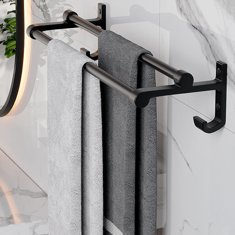 Lisslune | Modern Aluminum Bathroom Accessory Set Matte Black Bathroom Shelf/Towel Holder/Paper Holder