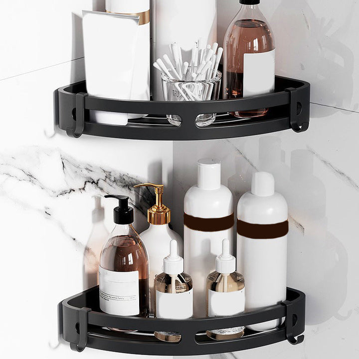 Lisslune | Modern Aluminum Bathroom Accessory Set Matte Black Bathroom Shelf/Towel Holder/Paper Holder