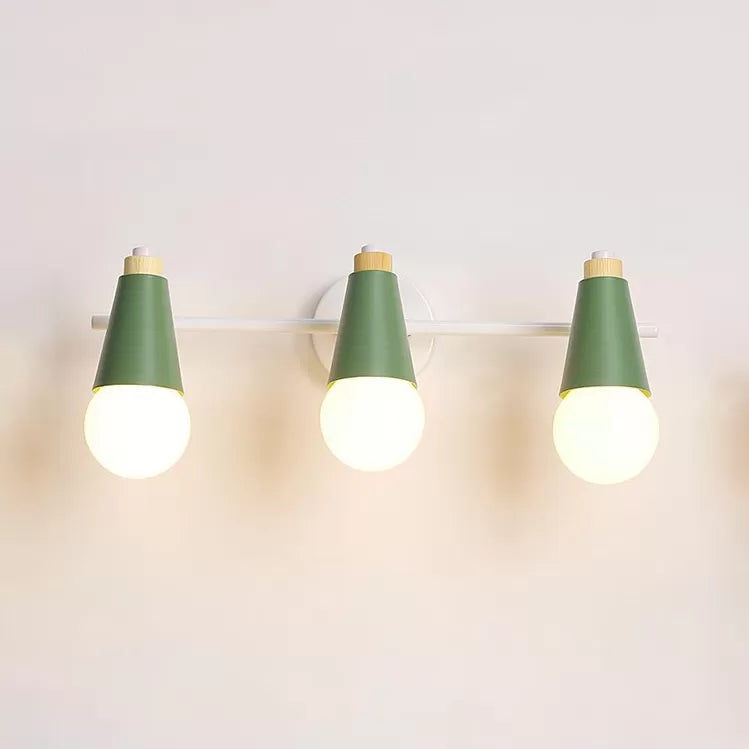 Skørter | Metal Sweet Cone Wall Light Bathroom 3 Lights Nordic Style Wall Lamp