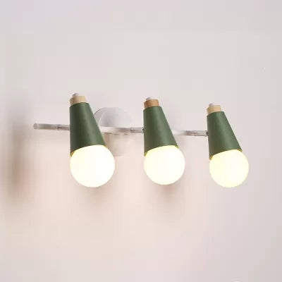 Skørter | Metal Sweet Cone Wall Light Bathroom 3 Lights Nordic Style Wall Lamp