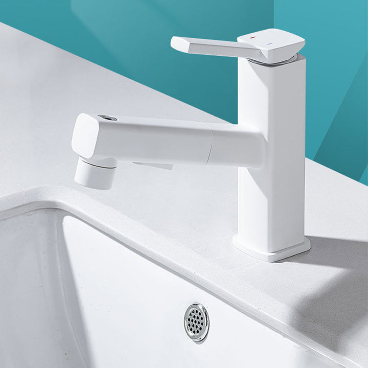 Lisslune | Lever handle fitting Pull-out basin mixer with swivel spout