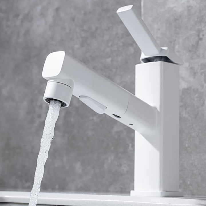Lisslune | Lever handle fitting Pull-out basin mixer with swivel spout
