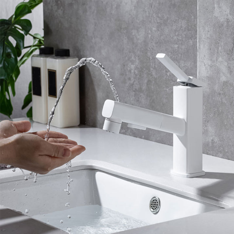 Lisslune | Lever handle fitting Pull-out basin mixer with swivel spout