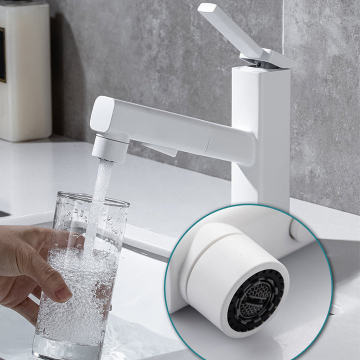 Lisslune | Lever handle fitting Pull-out basin mixer with swivel spout