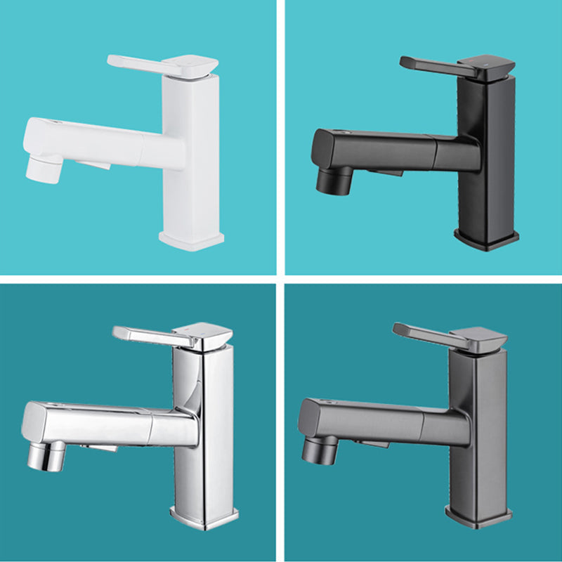 Lisslune | Lever handle fitting Pull-out basin mixer with swivel spout