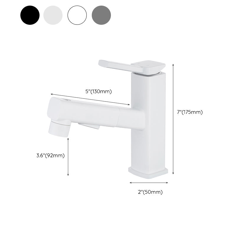 Lisslune | Lever handle fitting Pull-out basin mixer with swivel spout