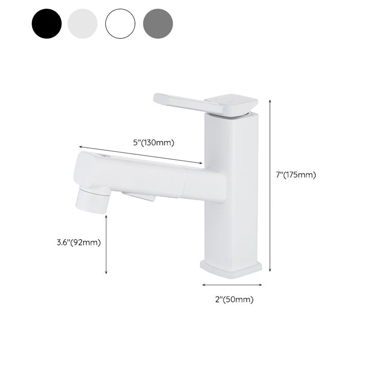 Lisslune | Lever handle fitting Pull-out basin mixer with swivel spout