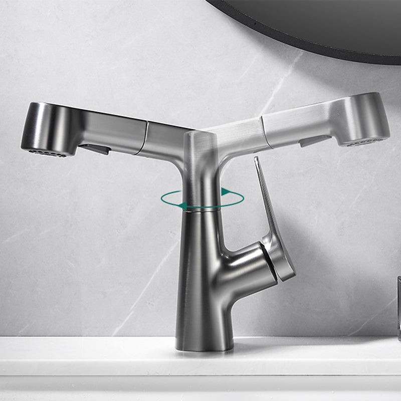 Lisslune | Extendable Vessel Water Tap Modern Sink Faucet with a Lever Handle