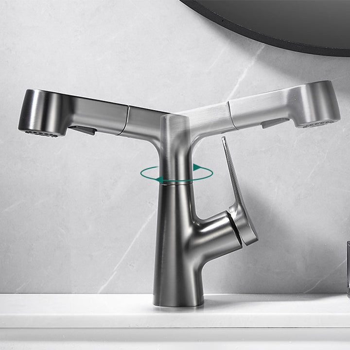 Lisslune | Extendable Vessel Water Tap Modern Sink Faucet with a Lever Handle