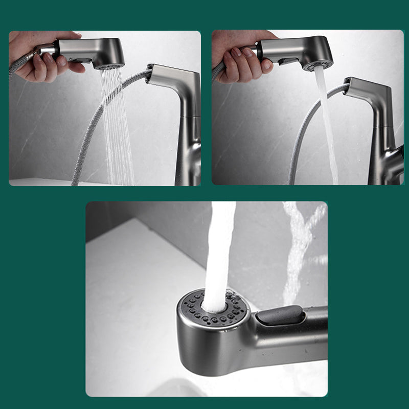 Lisslune | Extendable Vessel Water Tap Modern Sink Faucet with a Lever Handle