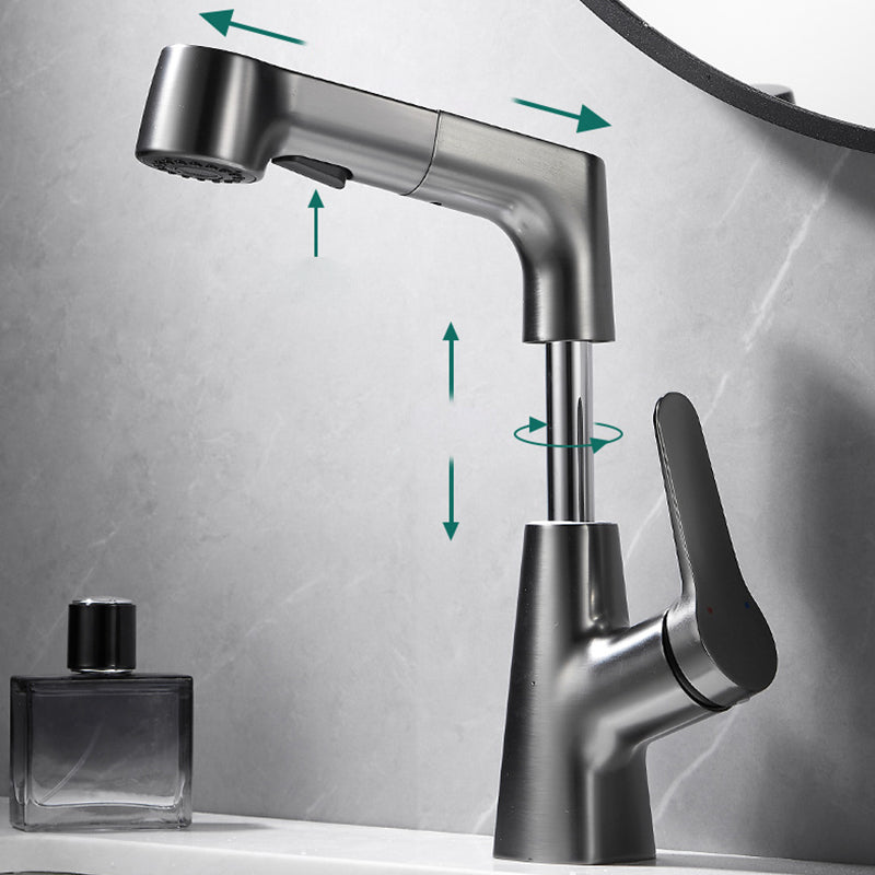 Lisslune | Extendable Vessel Water Tap Modern Sink Faucet with a Lever Handle