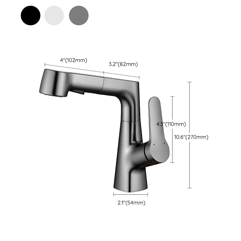 Lisslune | Extendable Vessel Water Tap Modern Sink Faucet with a Lever Handle
