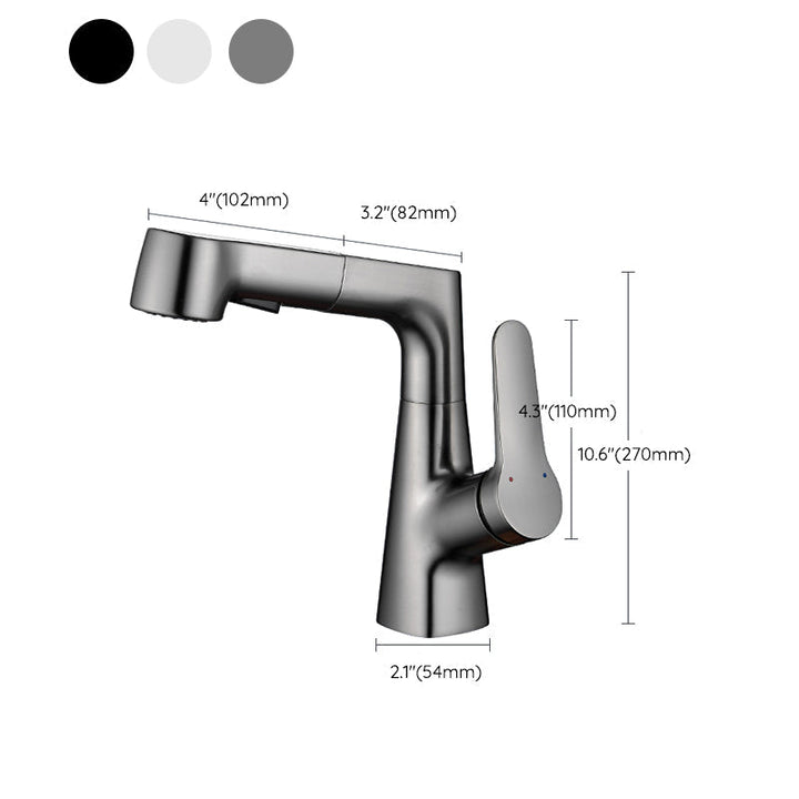 Lisslune | Extendable Vessel Water Tap Modern Sink Faucet with a Lever Handle