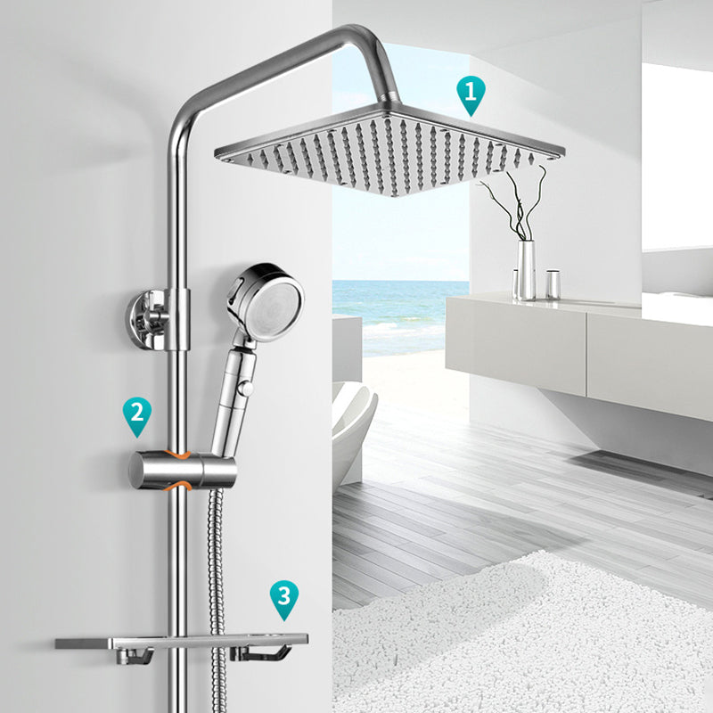 Lisslune | Contemporary Style Shower Head Bathroom Fixed Shower Head with Round and Square Shape