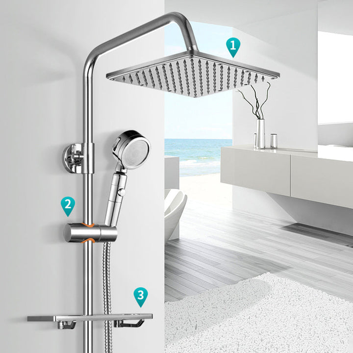 Lisslune | Contemporary Style Shower Head Bathroom Fixed Shower Head with Round and Square Shape