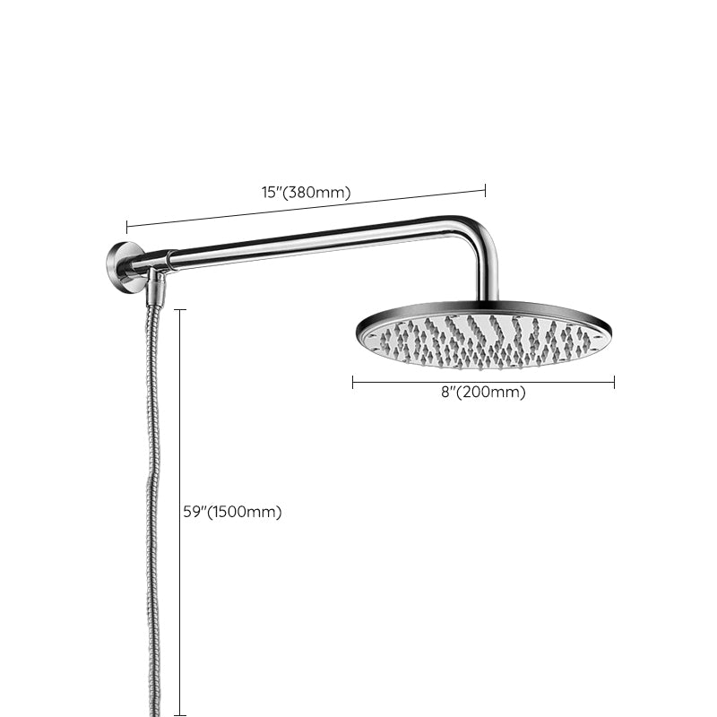 Lisslune | Contemporary Style Shower Head Bathroom Fixed Shower Head with Round and Square Shape