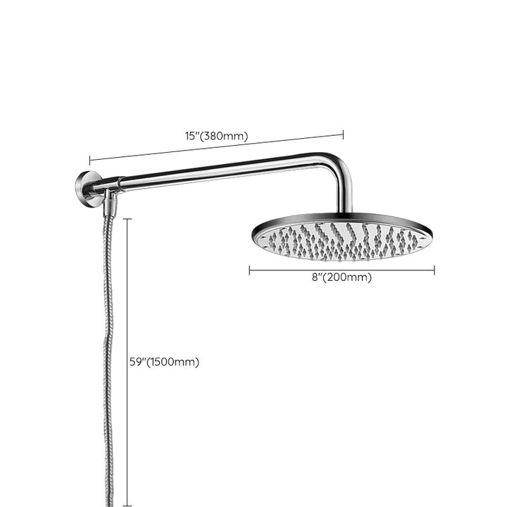 Lisslune | Contemporary Style Shower Head Bathroom Fixed Shower Head with Round and Square Shape