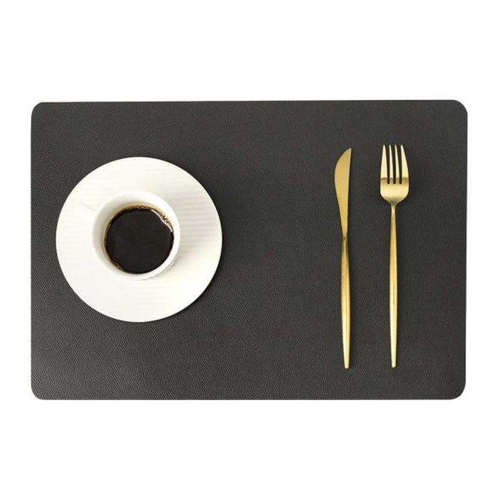 Lisslune | Modern Rectangular Waterproof PU Leather Place Mats