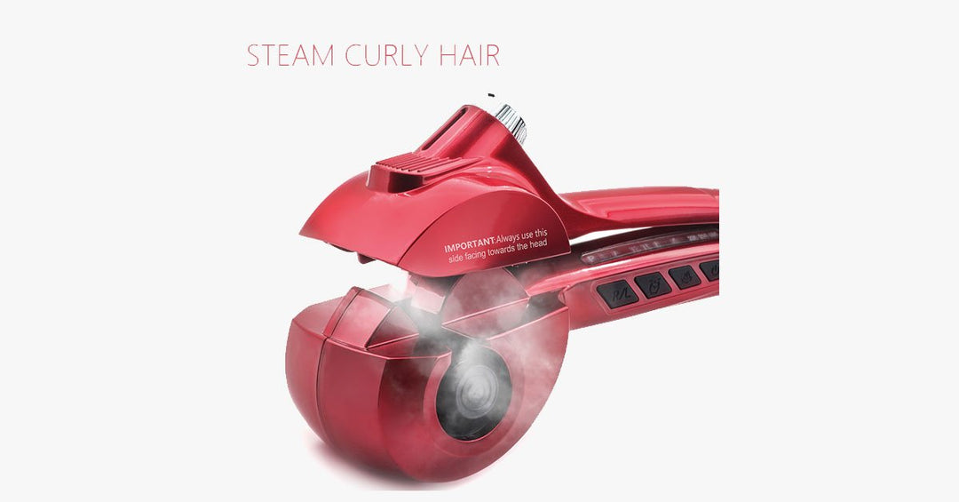 Lisslune | New Generation Ceramic Automatic Hair Steam Curler – Curls for Beach Waves and Much More