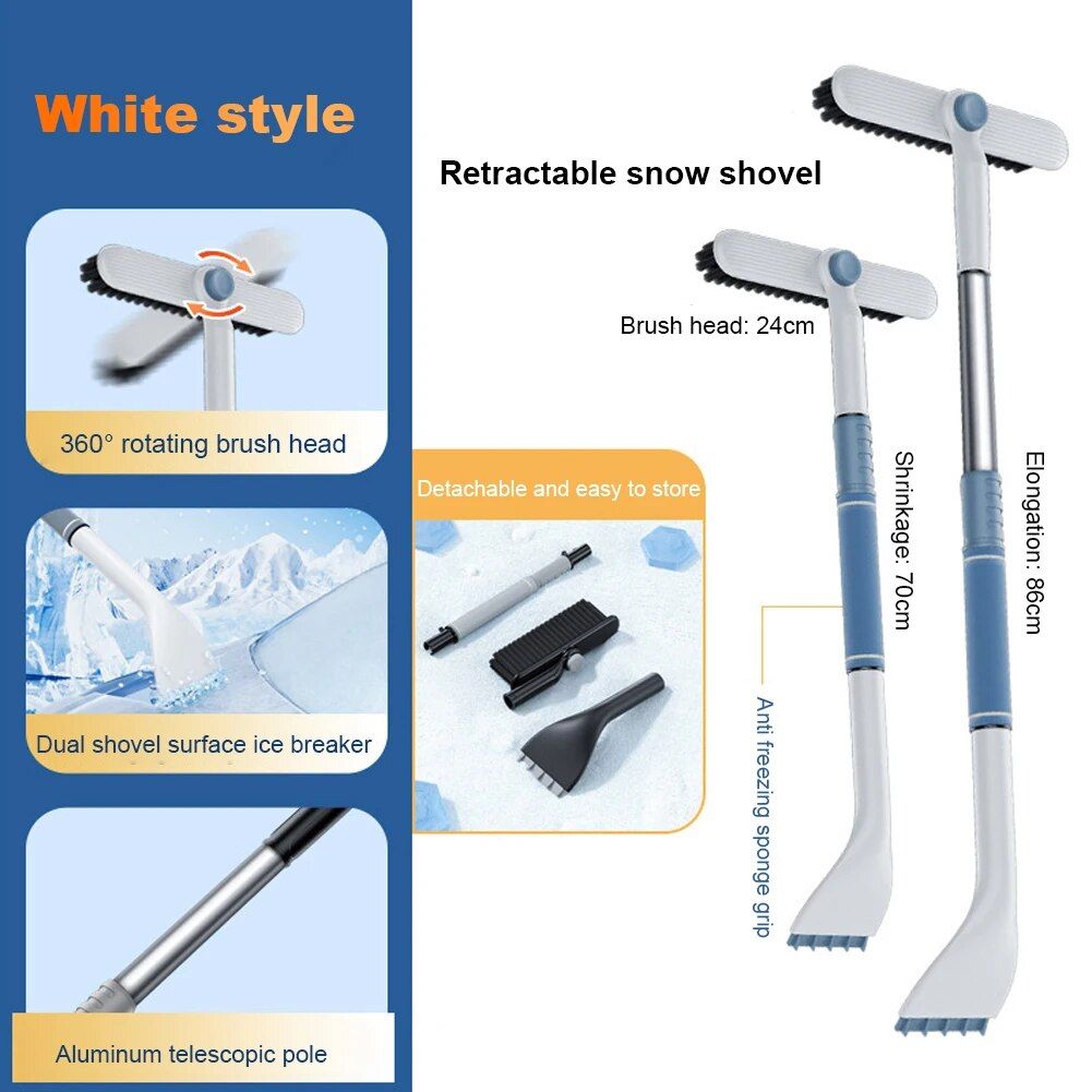 Lisslune | Telescopic 2-in-1 Snow Shovel & Window Cleaner for Car Wash