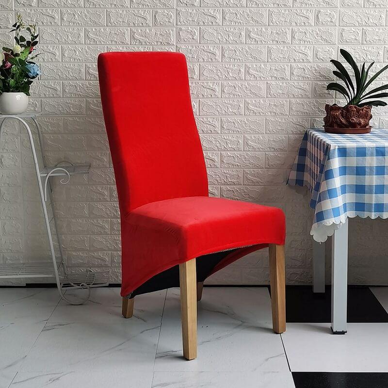 Lisslune | Stretch Velvet XL Size Dining Chair Covers x4 | Soft. Stretchable & Non-Slip for Home Dining Room Decoration