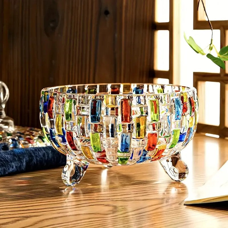 Lisslune | LustreCharm Stained Glass Candy Jar with Lid – Colourful Decorative Storage Pot