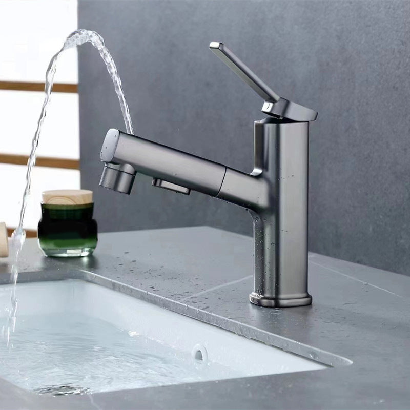 Lisslune | Contemporary Vessel Faucet Pull-out Centerset Faucet with Swivel Spout