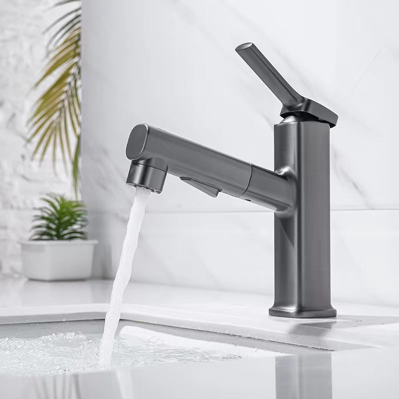 Lisslune | Contemporary Vessel Faucet Pull-out Centerset Faucet with Swivel Spout