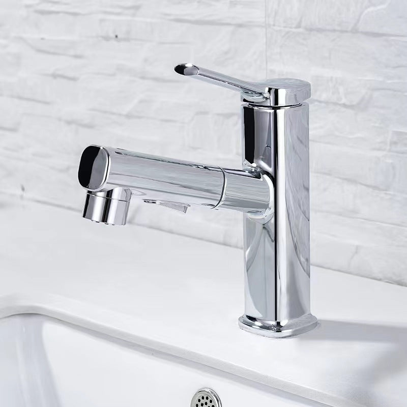 Lisslune | Contemporary Vessel Faucet Pull-out Centerset Faucet with Swivel Spout