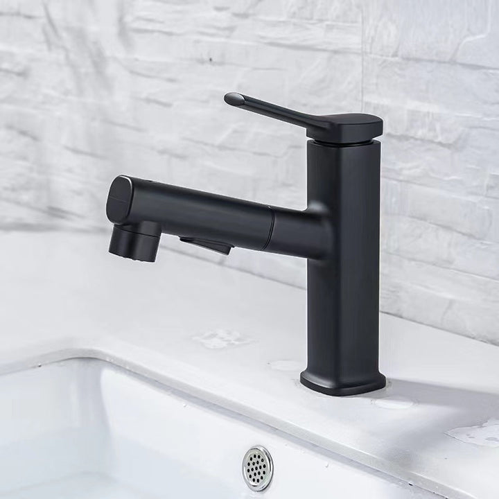 Lisslune | Contemporary Vessel-Faucet Pull-out Centerset Faucet with Swiveling Spout