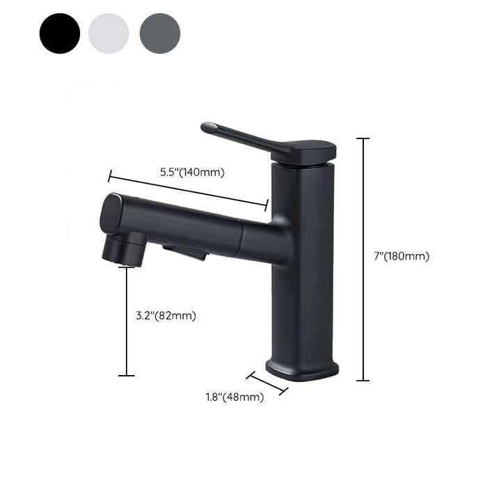 Lisslune | Contemporary Vessel-Faucet Pull-out Centerset Faucet with Swiveling Spout