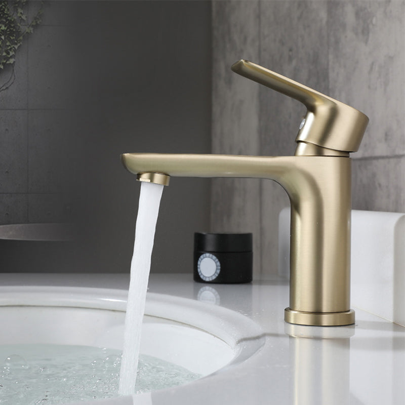Lisslune | Modern Brass Sink Faucet Single Hole Bathroom Faucet Lever Handle Tap